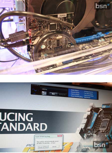 Распознавание звука идёт через микрофон, подключенный к разъёму JDLED3 на системной плате